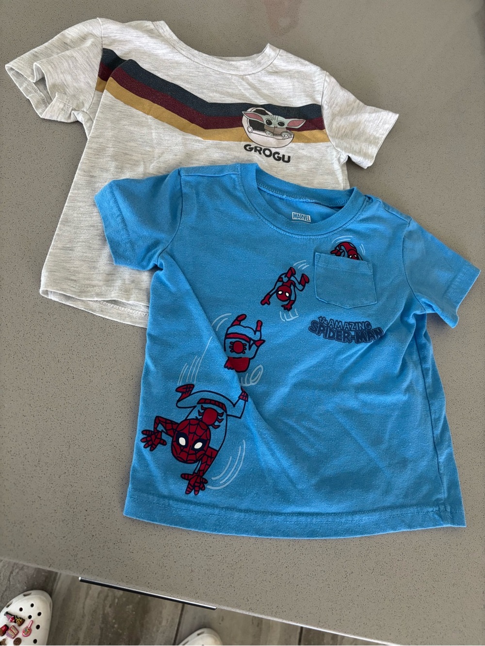 Toddler boy Spiderman marvel and Star Wars shirts